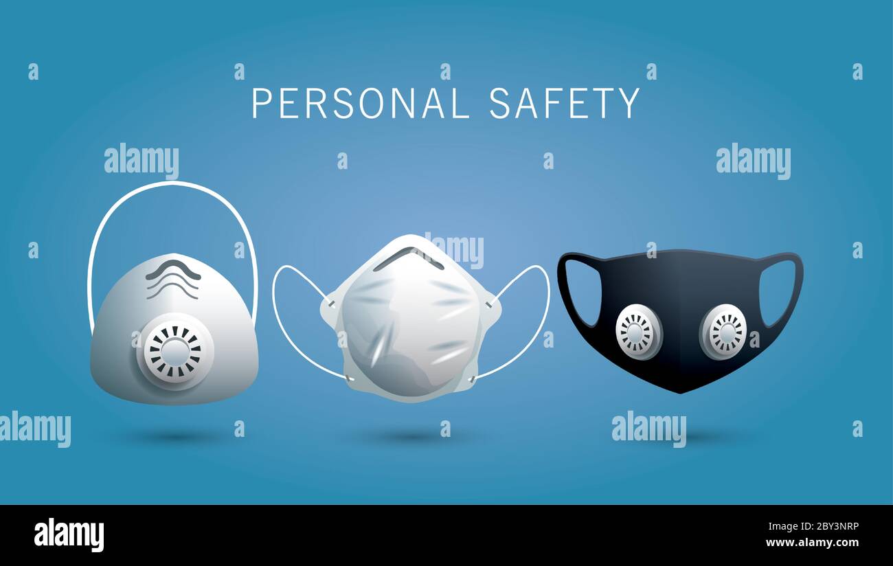 black and white medical masks protection accessories line style icon ...