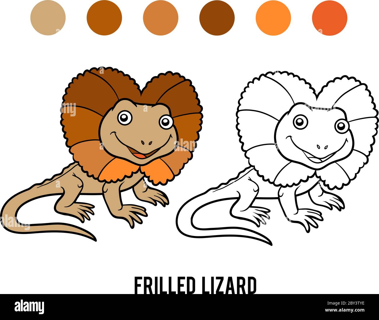Coloring book for children, Frilled lizard Stock Vector