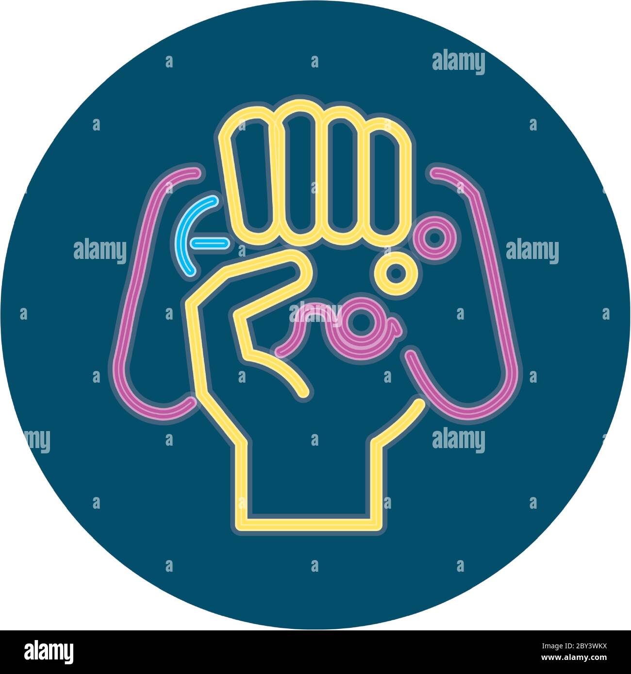 Gamepad hand neon icon Stock Vector Images - Alamy