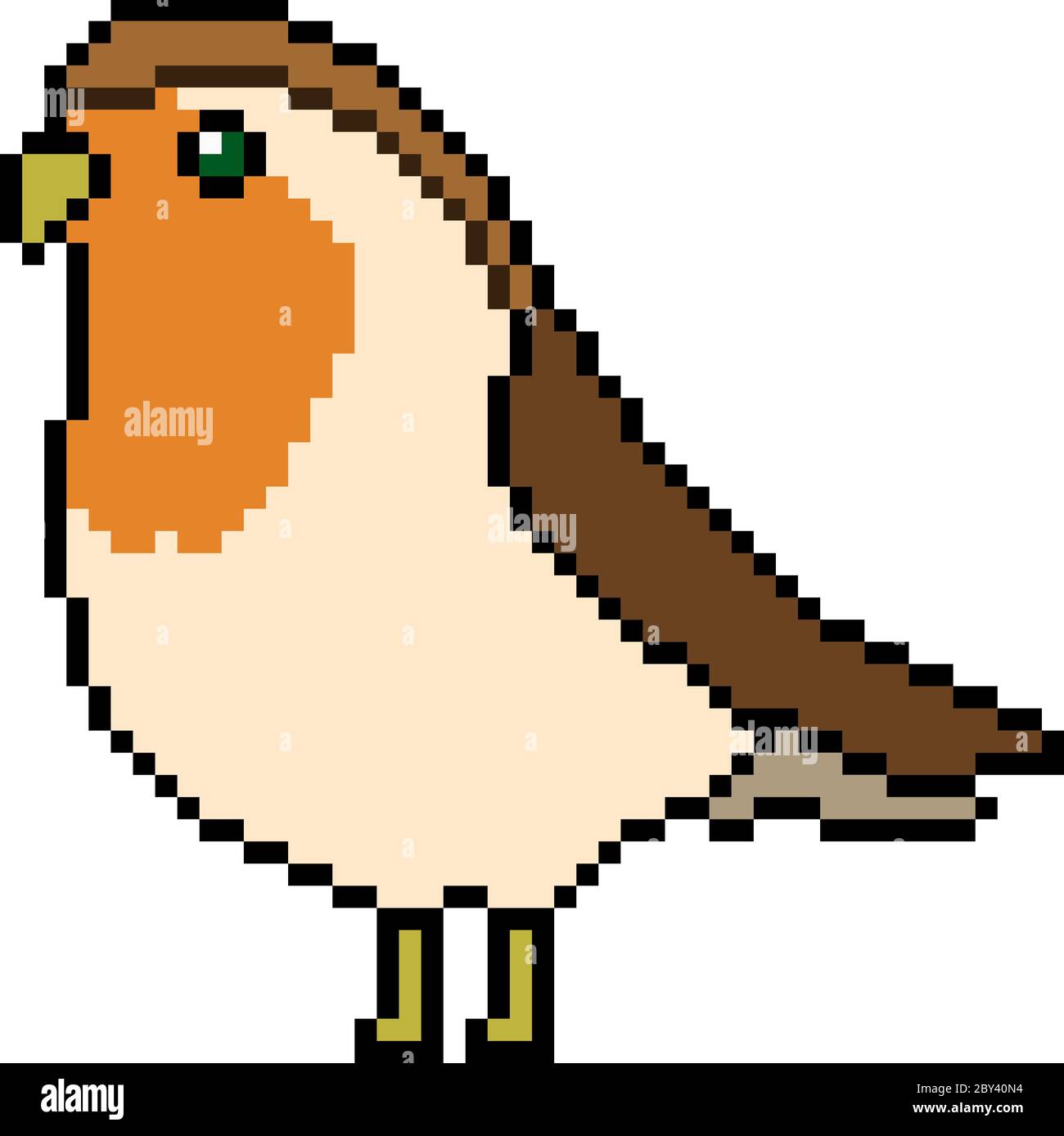 vector pixel art bird isolated Stock Vector