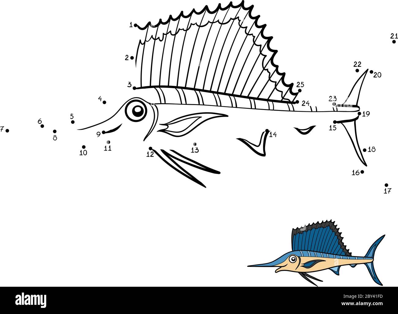 Numbers Game Education Dot To Dot Game For Children Sailfish Stock