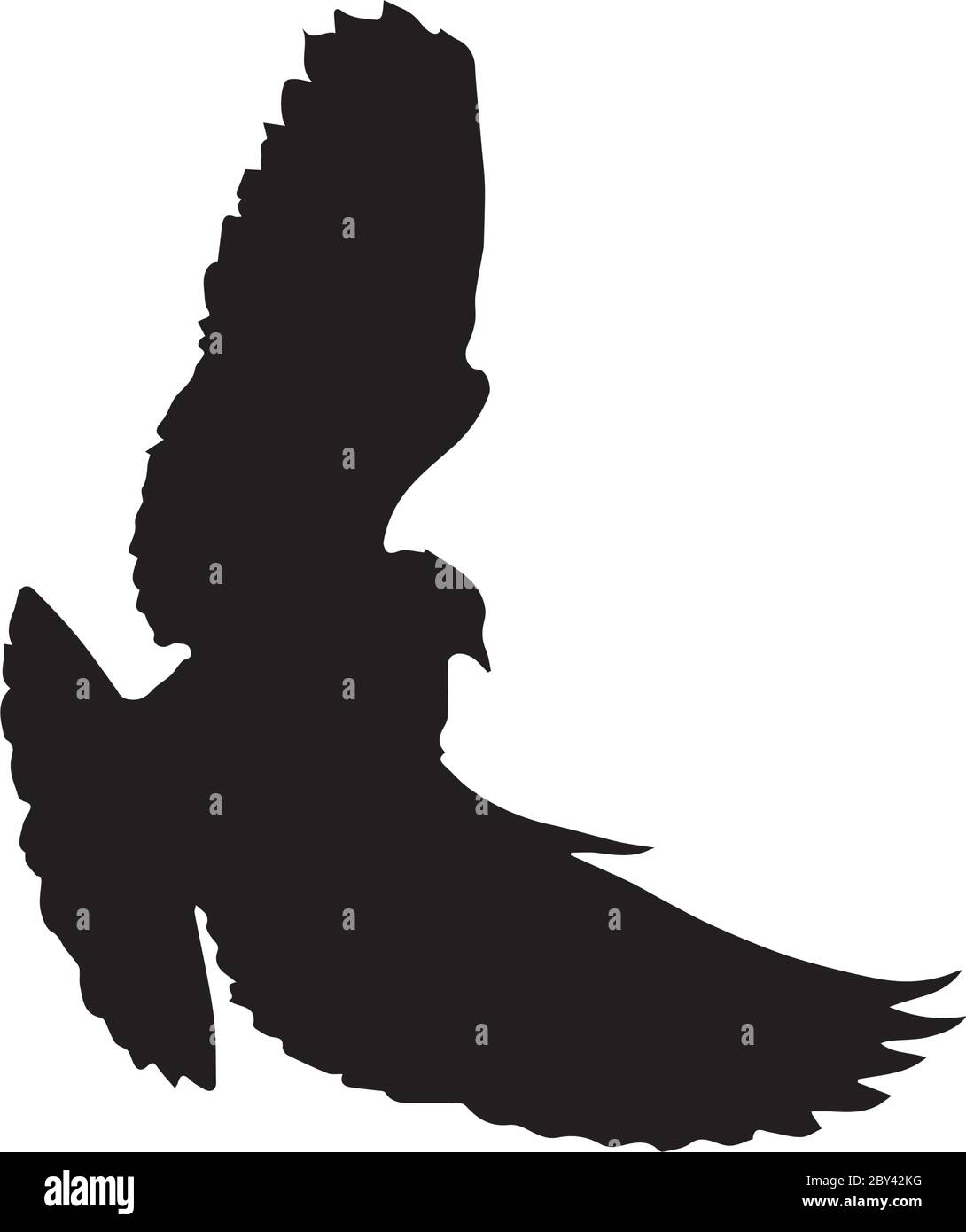 dove in flight silhouettes.   Pigeon  vector icon Stock Vector