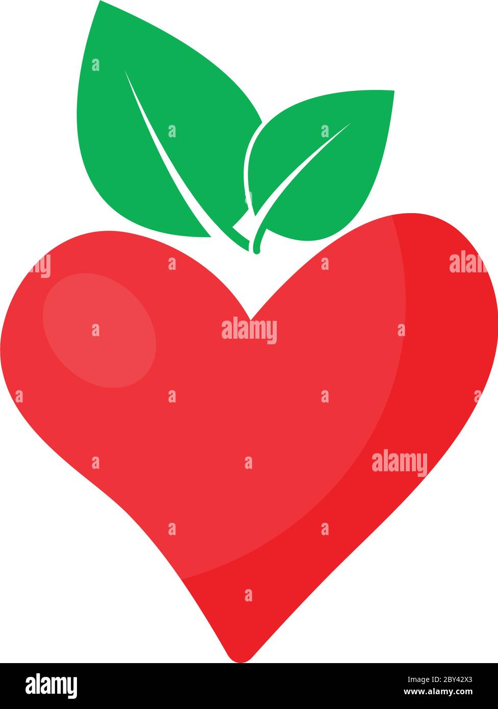 heart icon with leaf icon vector Stock Vector