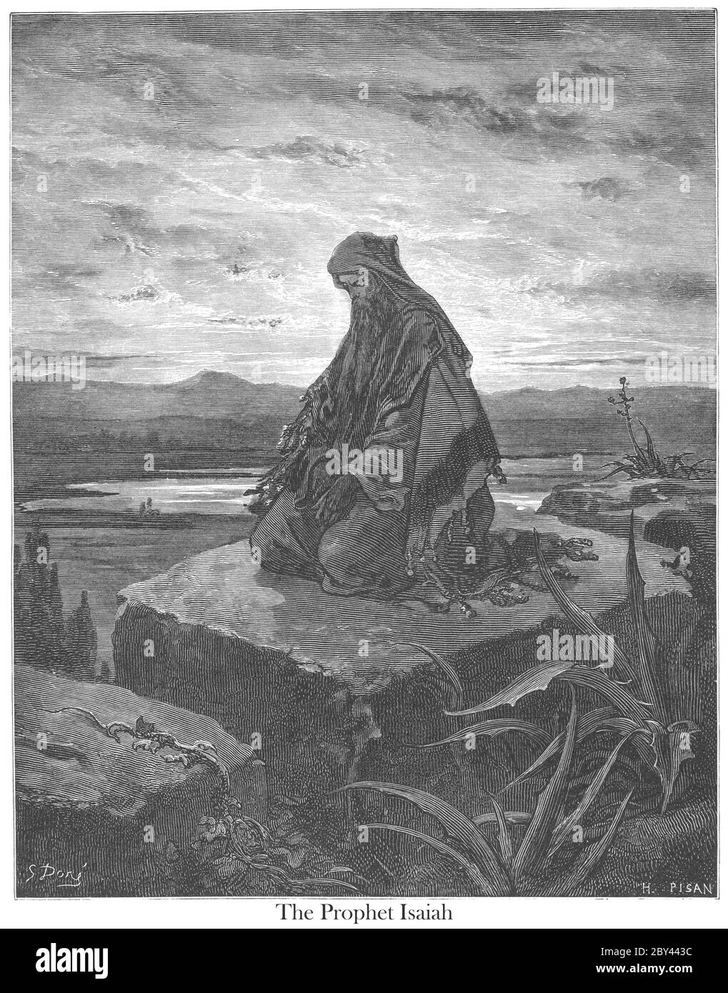 The Prophet Isaiah Isaiah 6:8-9 From the book 'Bible Gallery' Illustrated by Gustave Dore with Memoir of Dore and Descriptive Letter-press by Talbot W. Chambers D.D. Published by Cassell & Company Limited in London and simultaneously by Mame in Tours, France in 1866 Stock Photo