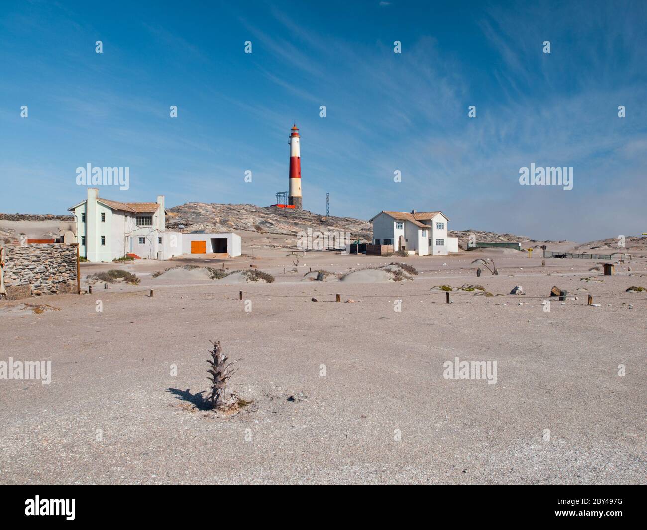 Diaz point lighthouse near Luderitz in Namibia Stock Photo