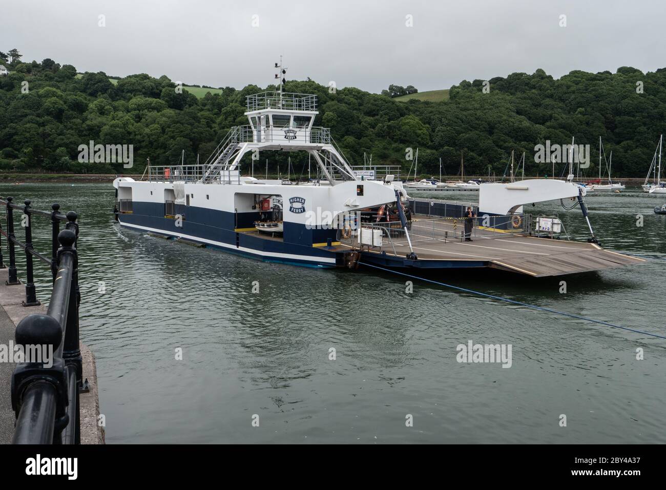The Higher Ferry River Dart crossing at Darmouth Devon UK Stock Photo