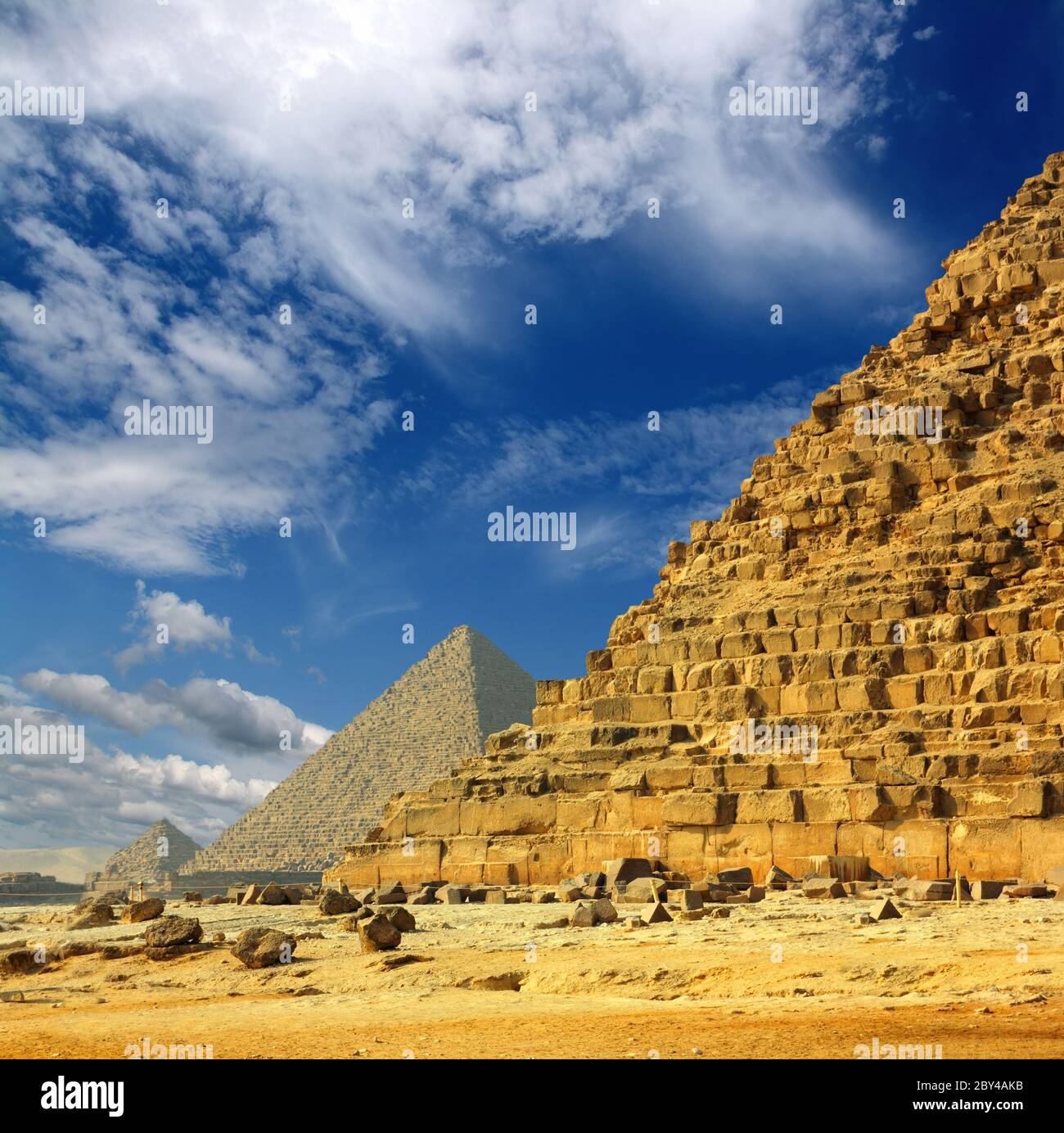 egypt pyramids in Giza Cairo Stock Photo - Alamy