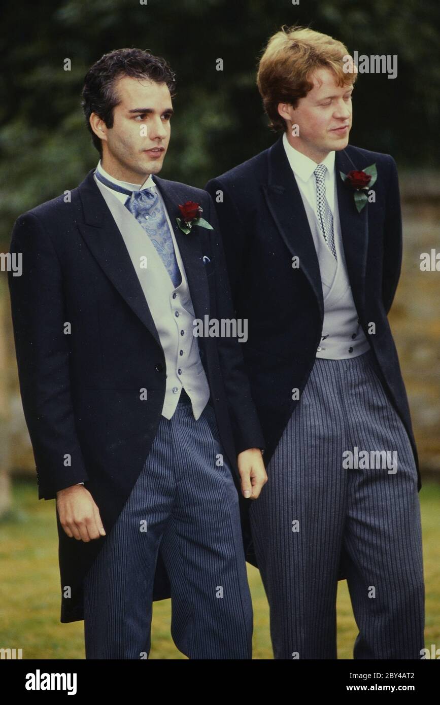 Darius 'Darry' Guppy best man to Viscount Althorp, Princess Diana's brother on the day of Althorp's marriage to Victoria Lockwood, at the St. Mary the Virgin Church, Great Brington, England. 16th September 1989 Stock Photo