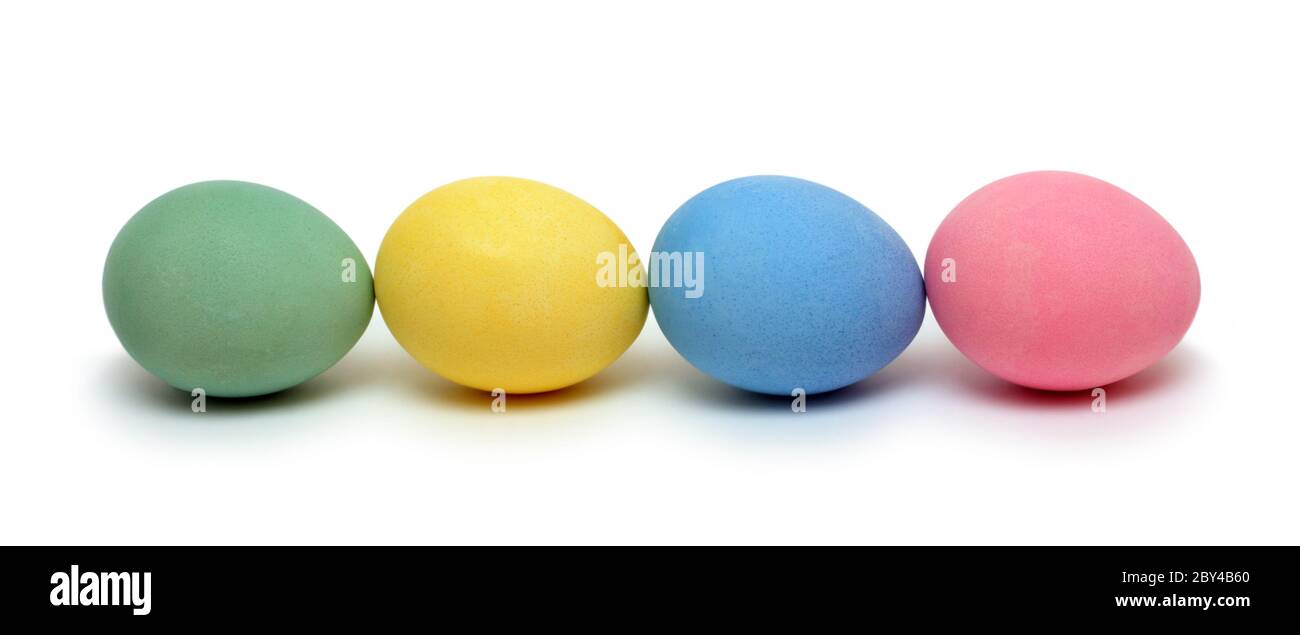 easter - colored eggs on white Stock Photo