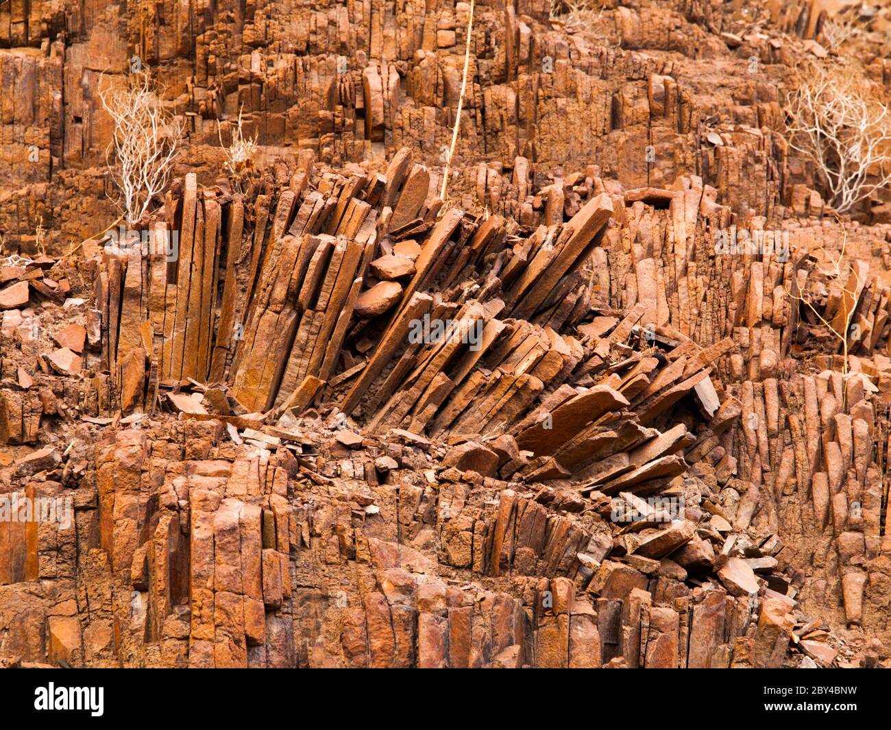 Organ pipes rock formation at Twyfelfontein in Namibia Stock Photo - Alamy