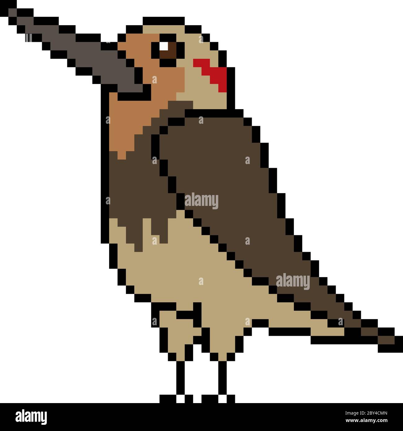 vector pixel art bird isolated Stock Vector