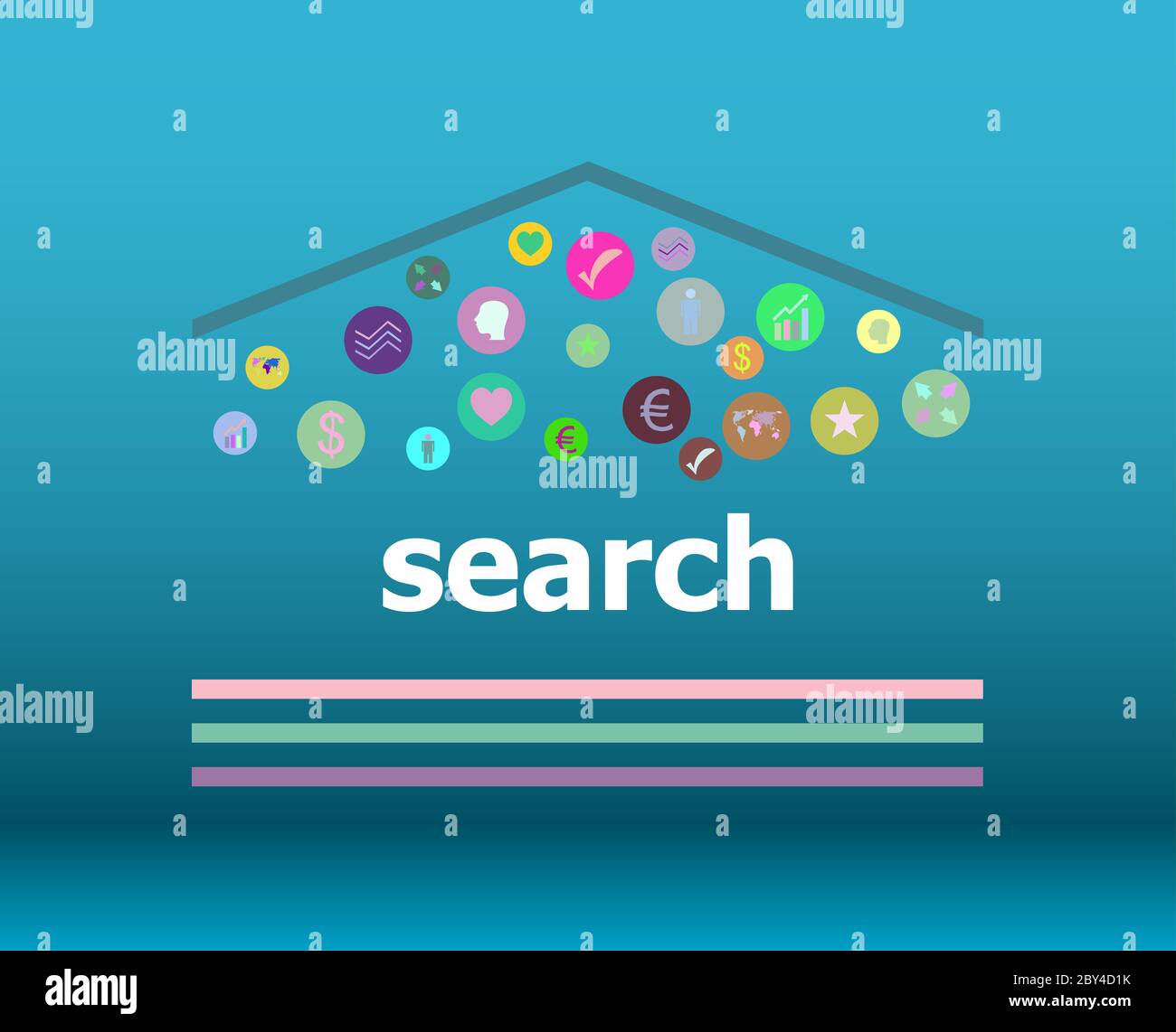 Text Search on digital background. SEO web development concept Stock Photo