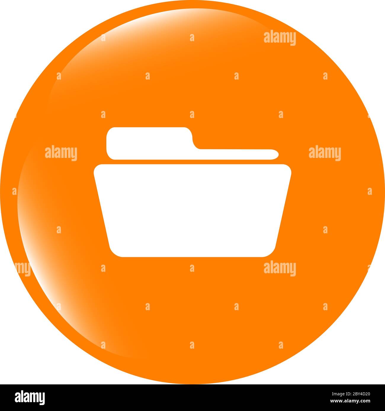 Folder icon web button . Trendy flat style sign isolated on white background Stock Photo