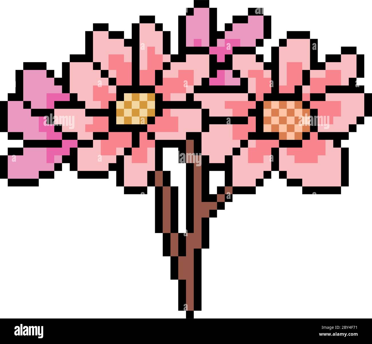 vector pixel art flower isolated Stock Vector Image & Art Alamy