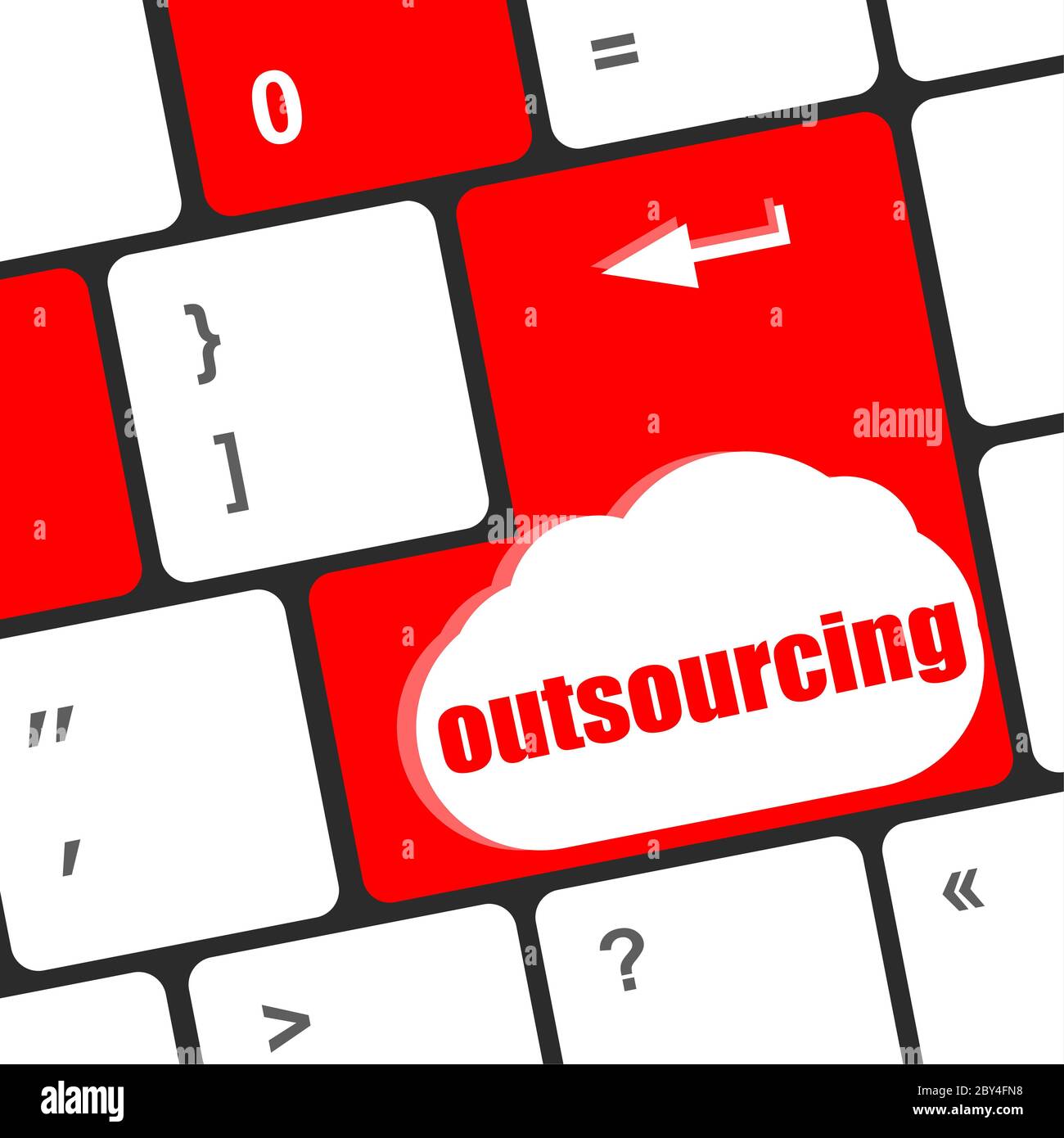 outsourcing word button on computer keyboard key Stock Photo