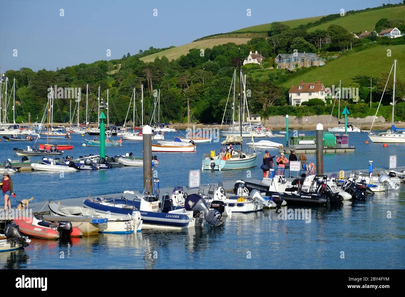The Normandy Pontoon at Salcombe Harbour Devon, England, UK Stock Photo