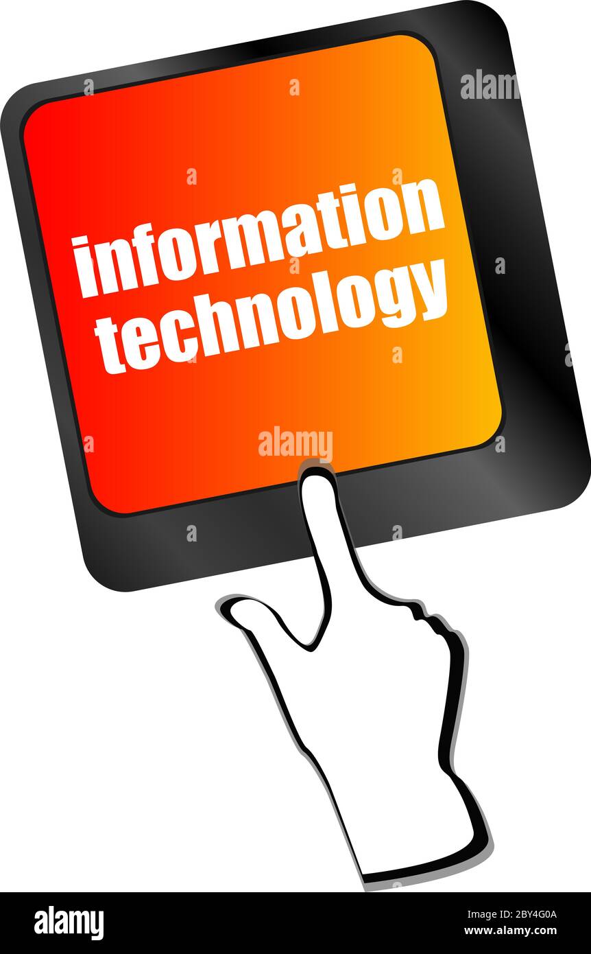 Data concept. computer keyboard with word Information Technology on enter button background Stock Photo