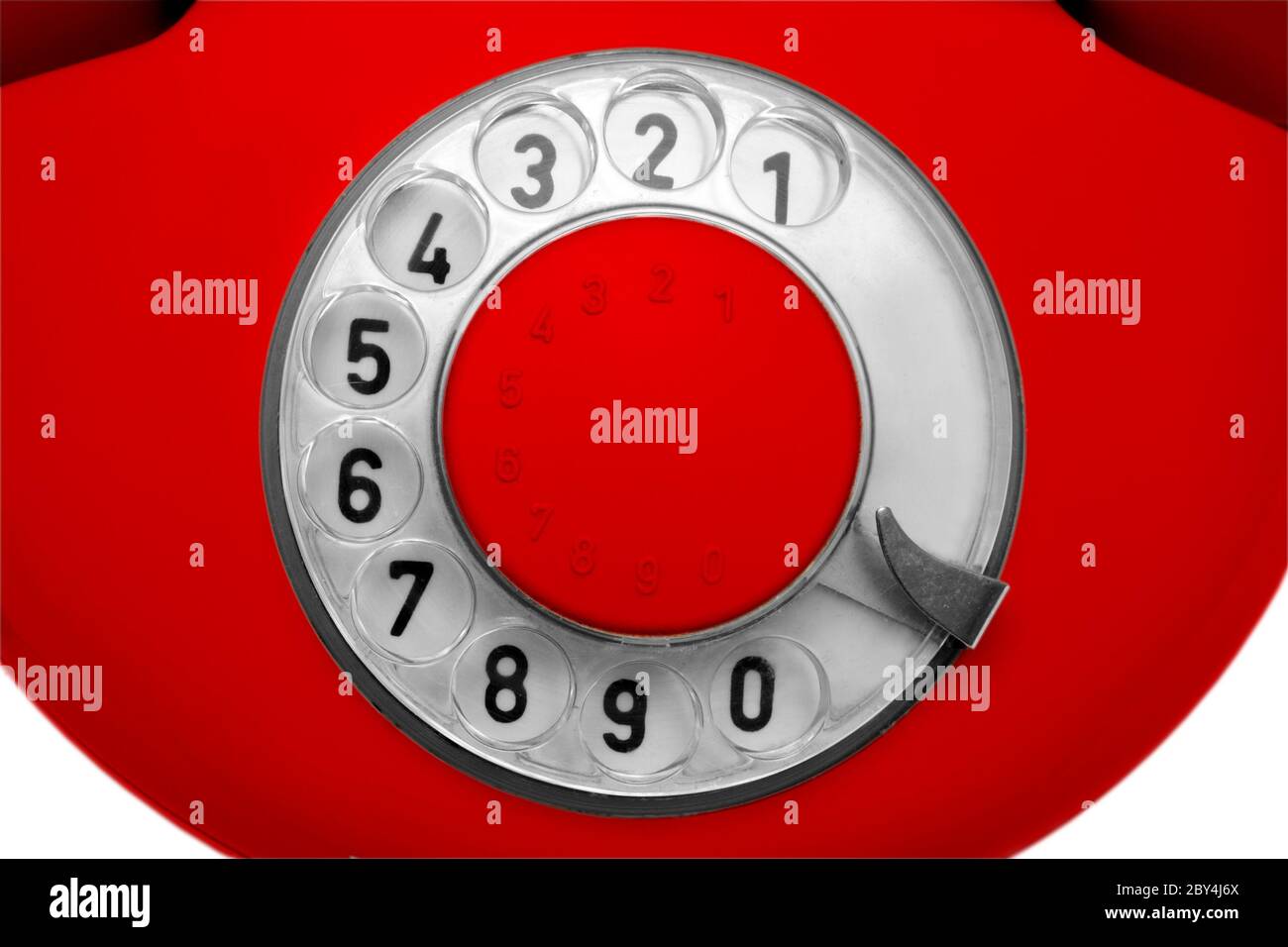 old red telephone dial Stock Photo