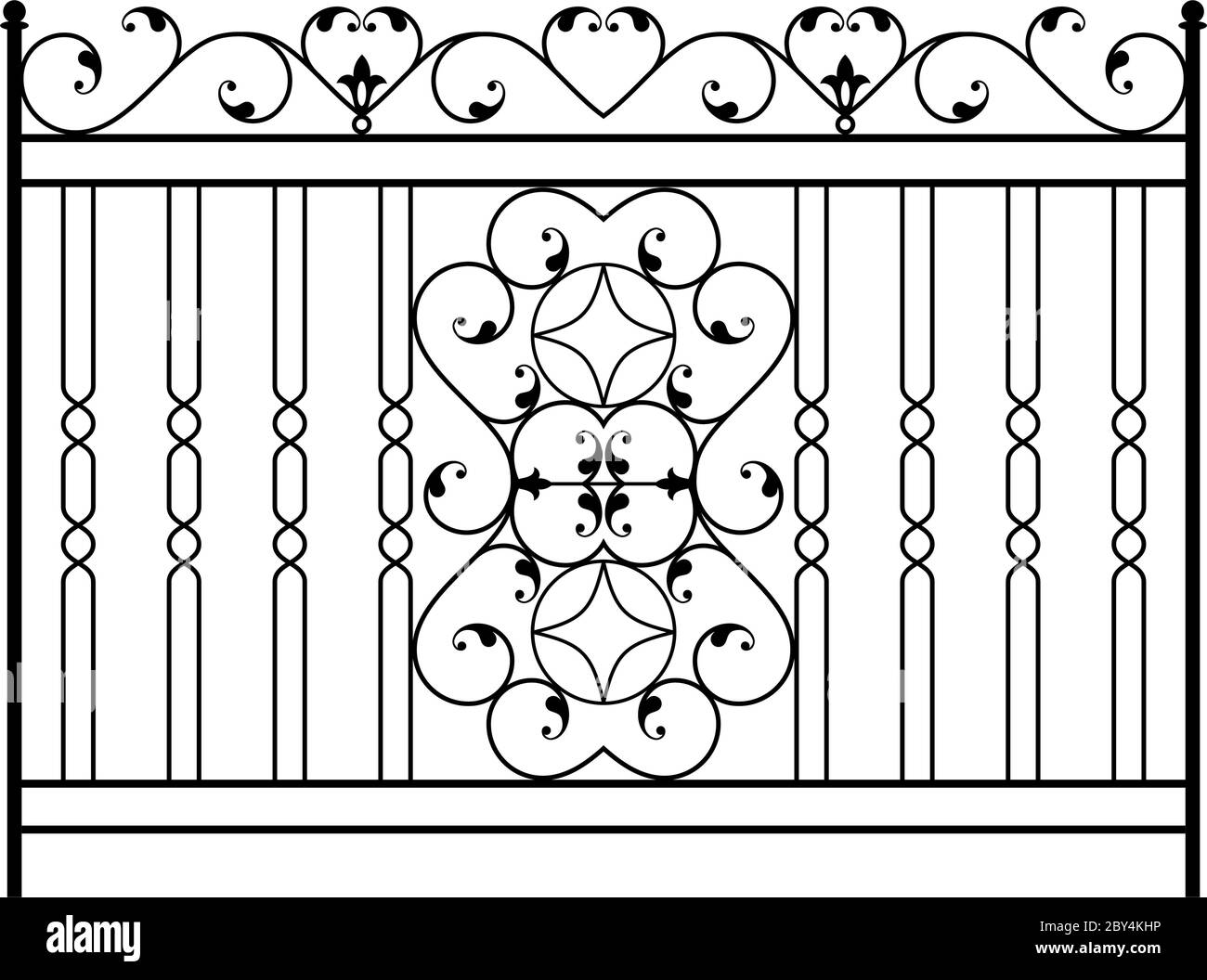 Wrought Iron Gate, Door, Fence, Window, Grill, Railing Design Stock