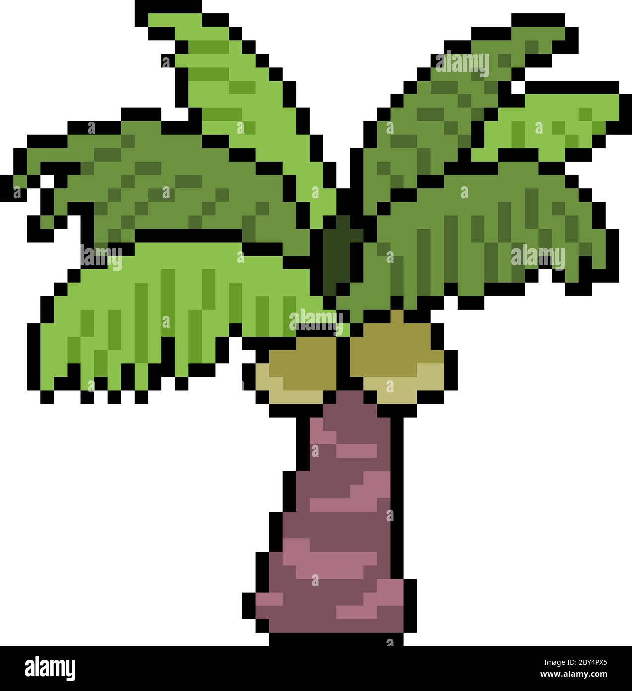 vector pixel art palm tree isolated Stock Vector Image & Art - Alamy