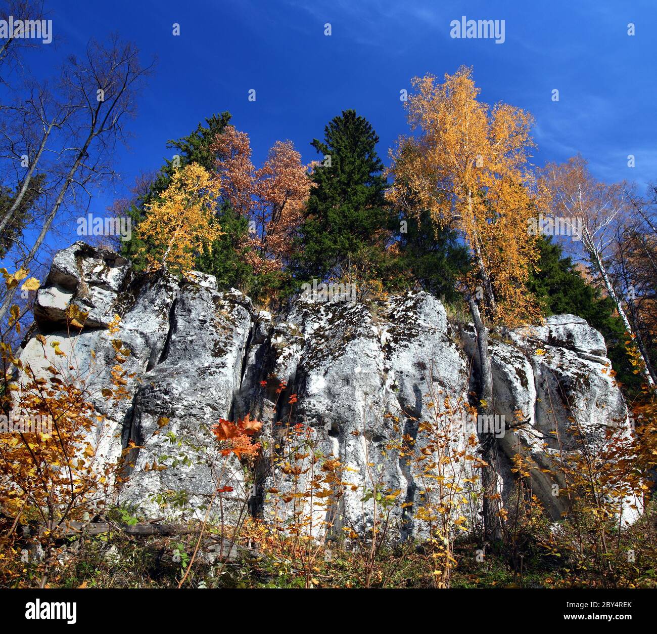 autumn landscape with rock Stock Photo - Alamy