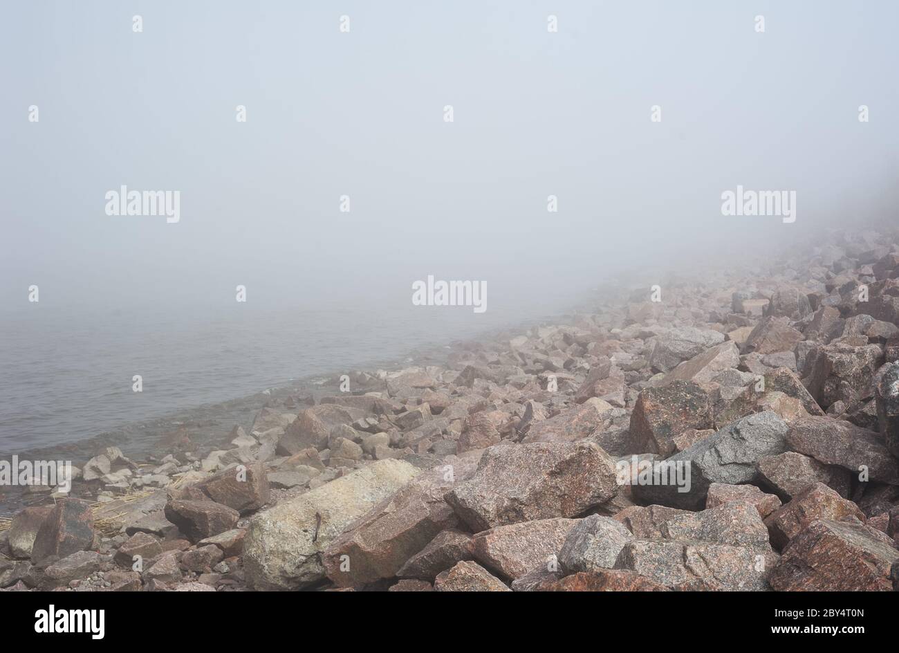 Landscape with fog Stock Photo - Alamy