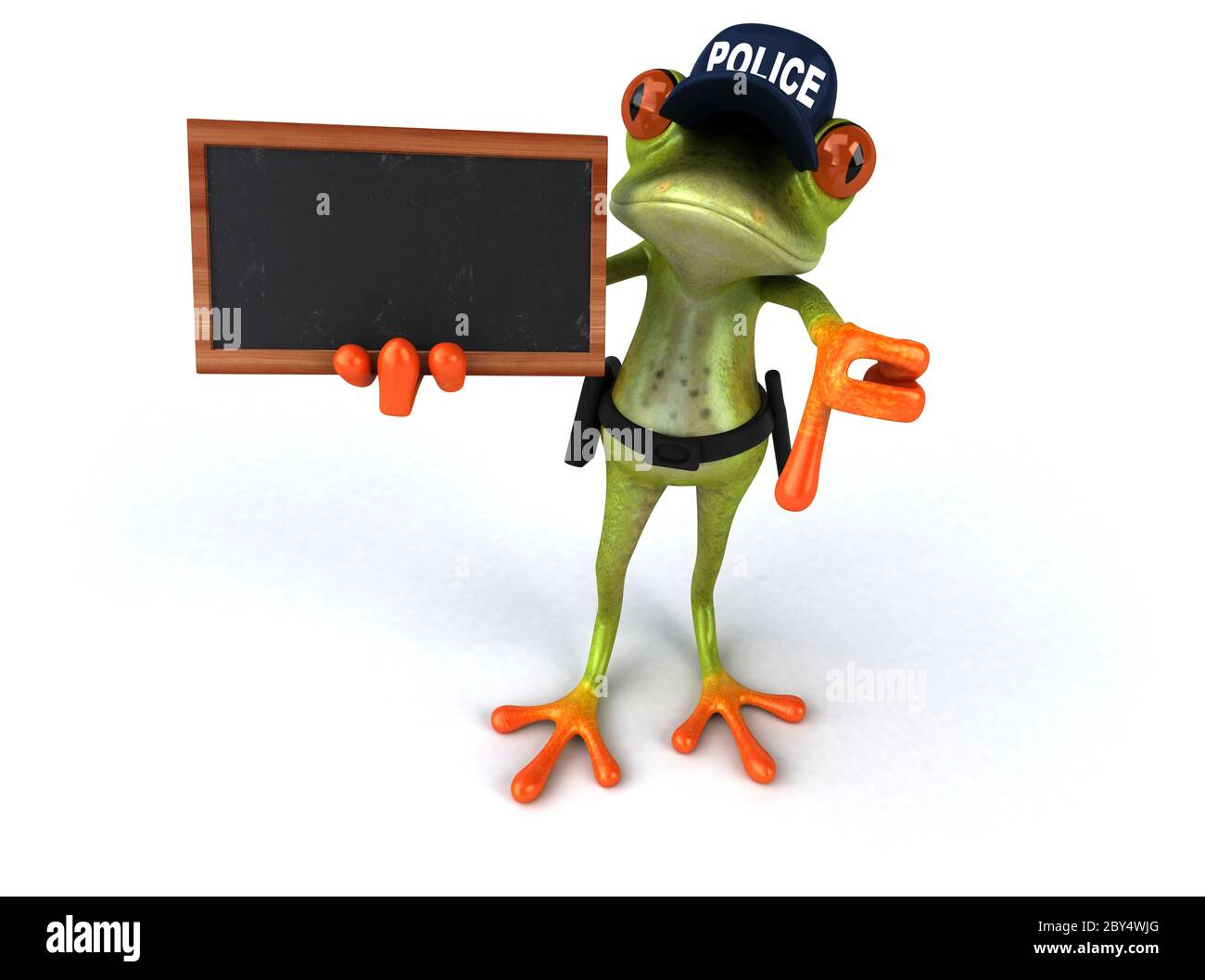 Fun 3D Cartoon frog police officer Stock Photo Alamy