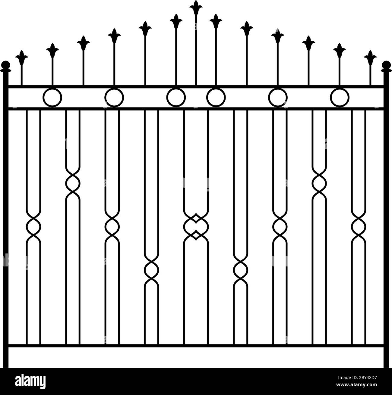 Wrought Iron Gate, Door, Fence, Window, Grill, Railing Design Stock