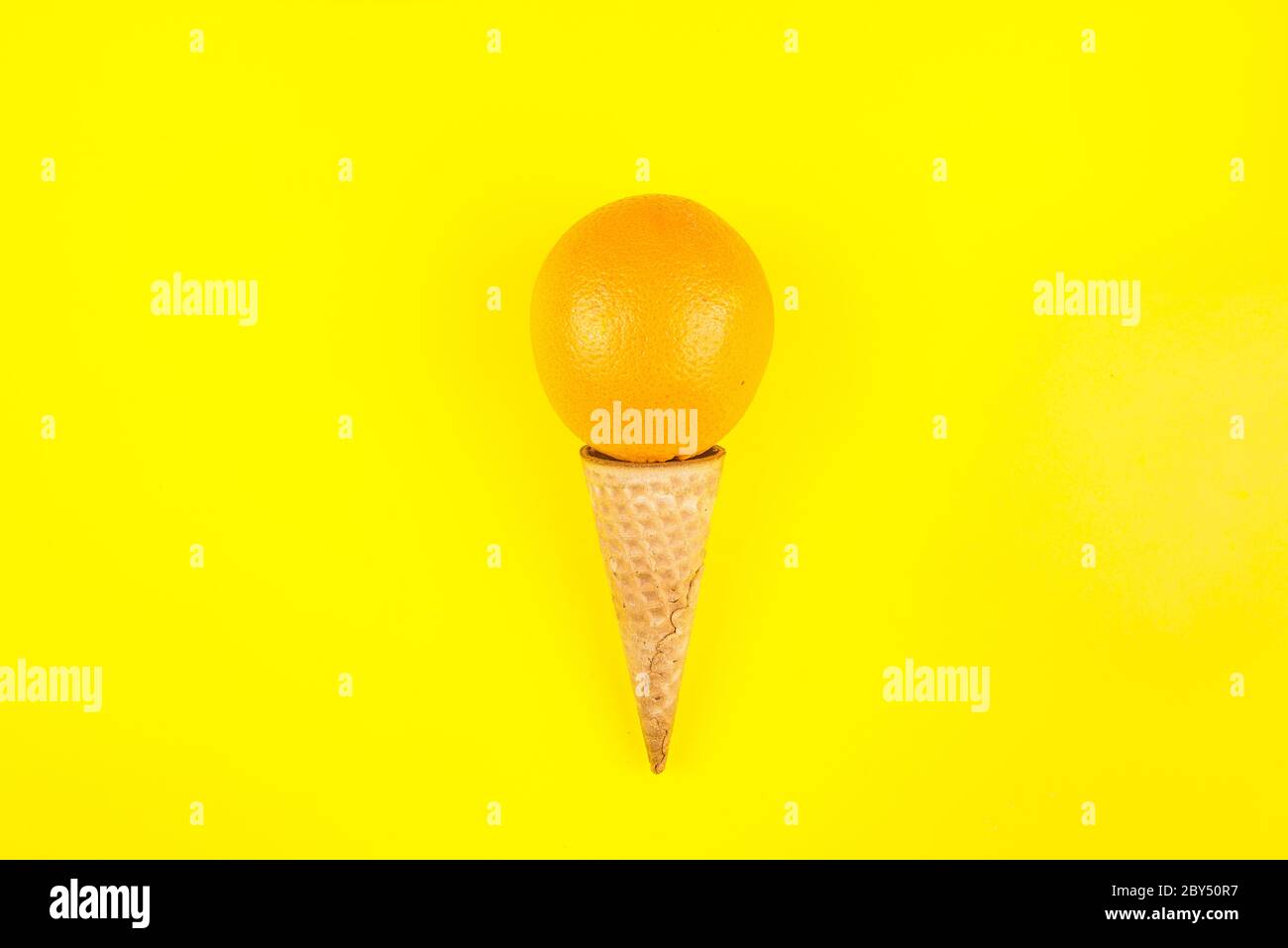 Orange flavour ice cream concept image. Stock Photo