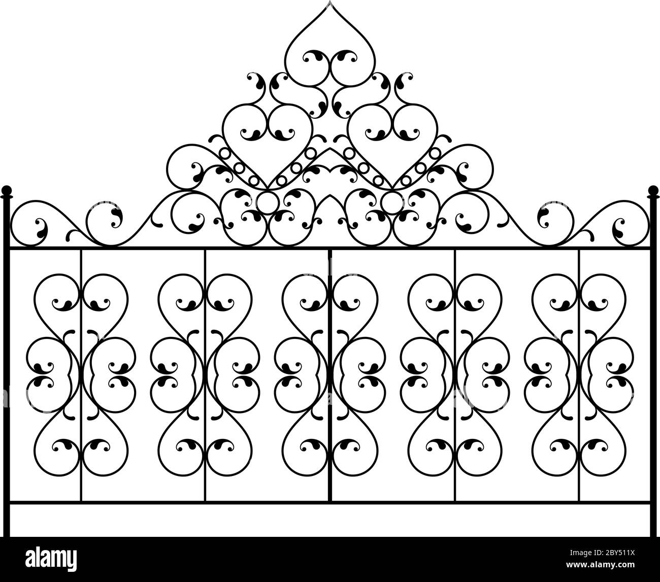 Wrought Iron Gate, Door, Fence, Window, Grill, Railing Design Stock