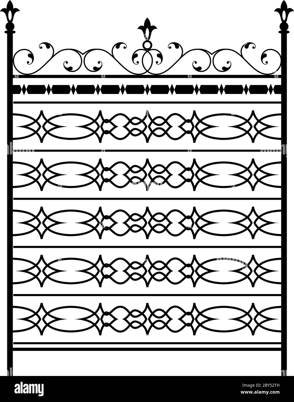 Wrought Iron Gate, Door, Fence, Window, Grill, Railing Design Stock ...