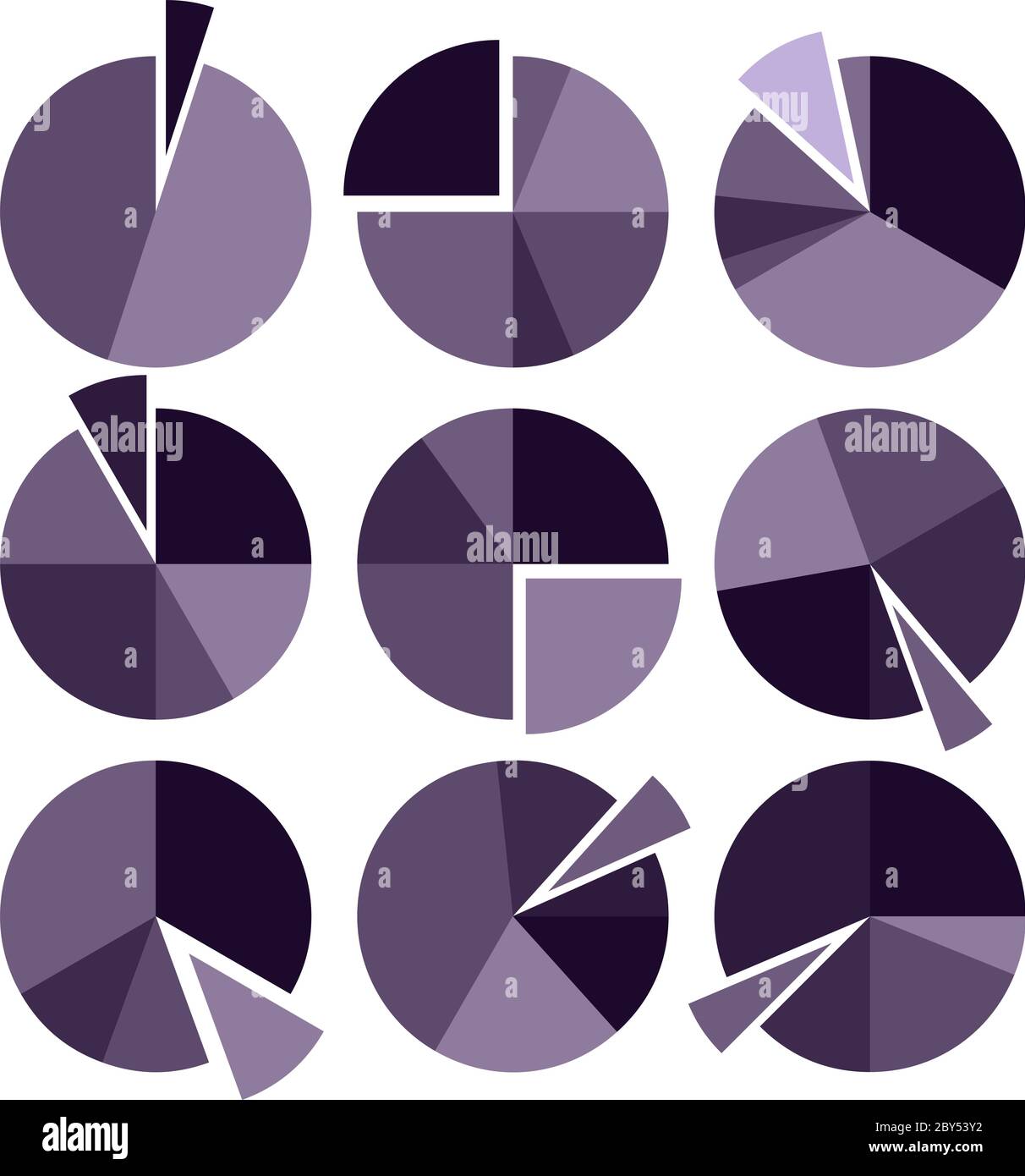 Pie Chart Icon Set Vector Illustration Stock Vector Image & Art - Alamy