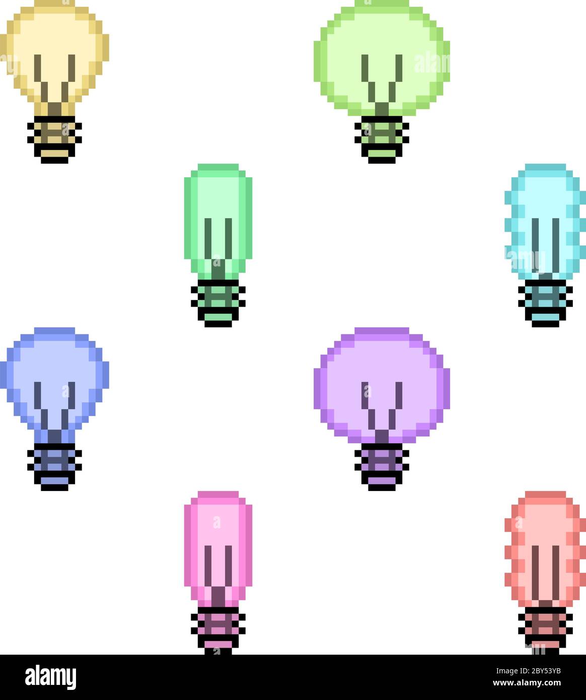 vector pixel art bulb isolated Stock Vector Image & Art - Alamy
