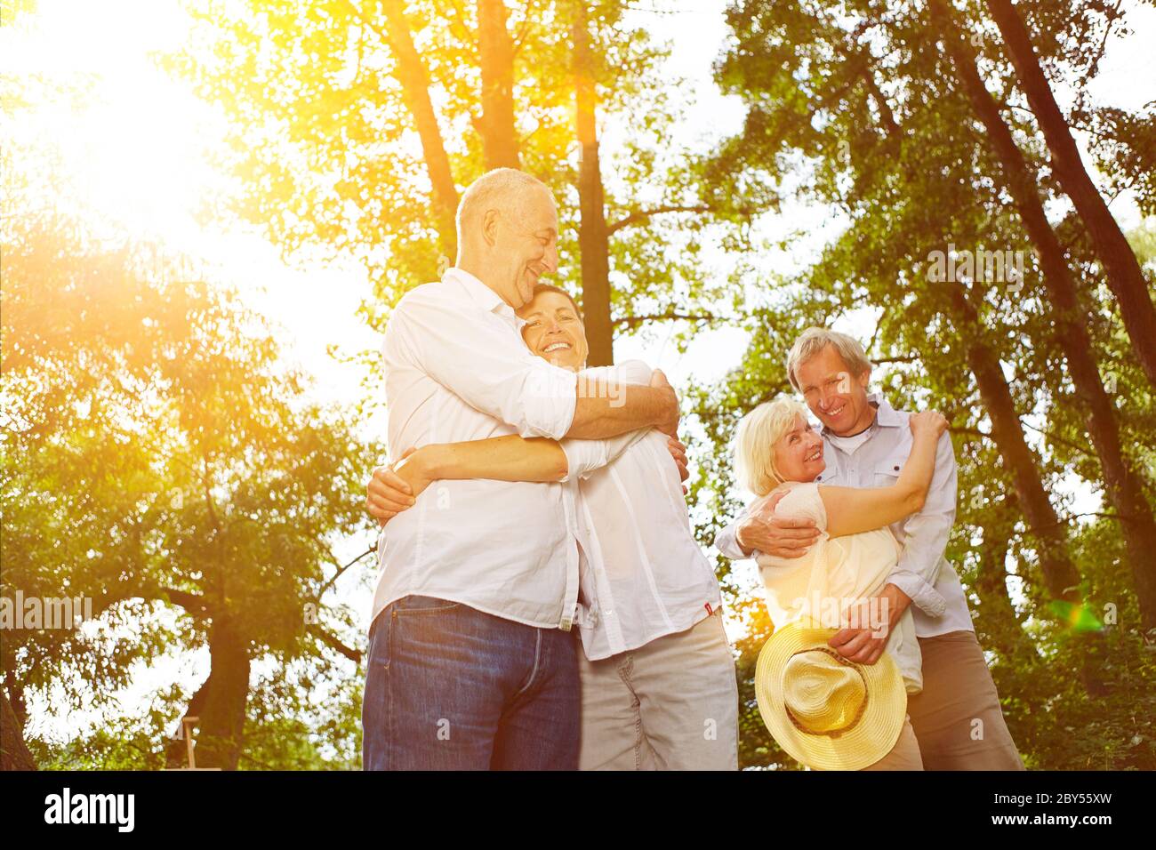 Two couples in the forest hi-res stock photography and images - Alamy