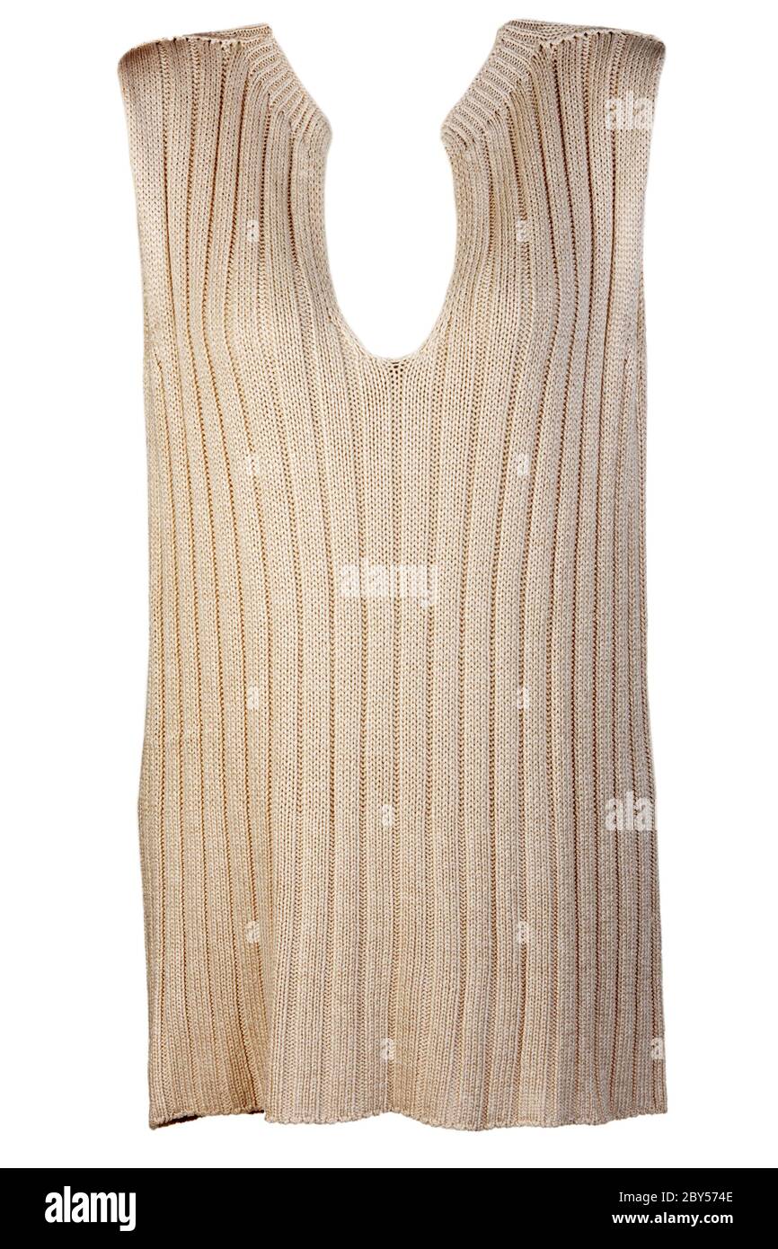 Beige knitted vest Stock Photo Alamy