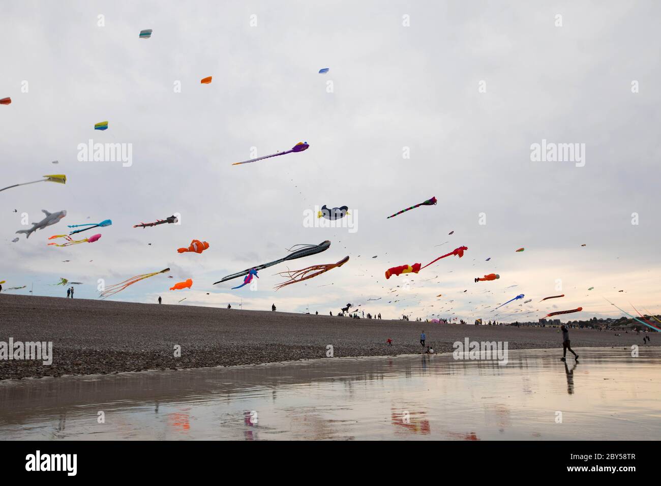 Kites from around the world are flown at the Dieppe Kite Festival
