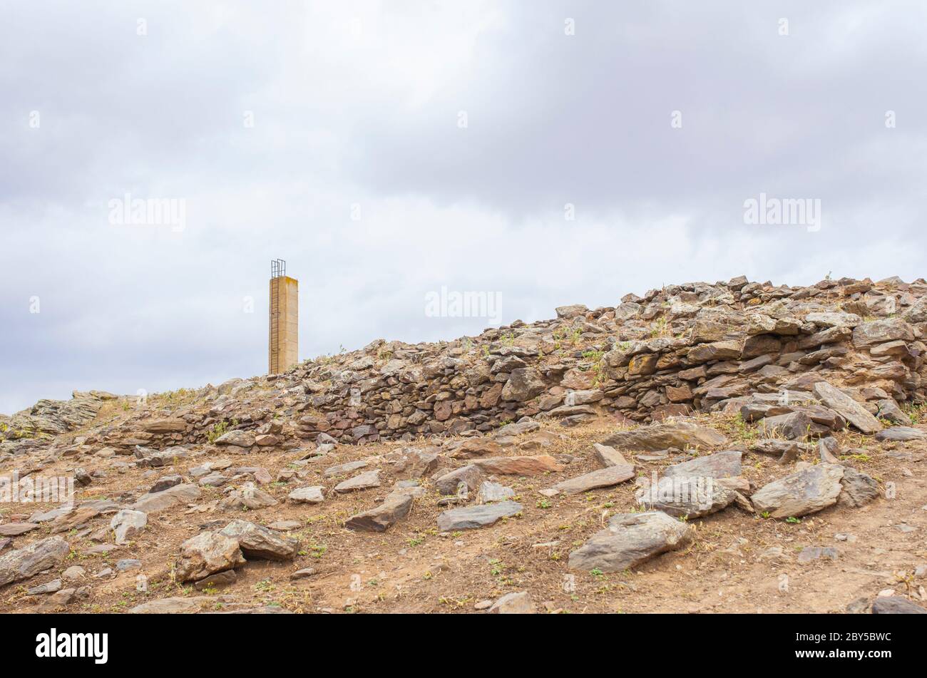 Hornachuelos, roman-republican oppidum during 2nd Century BCE.  Archaeological site, Ribera del Fresno, Spain Stock Photo