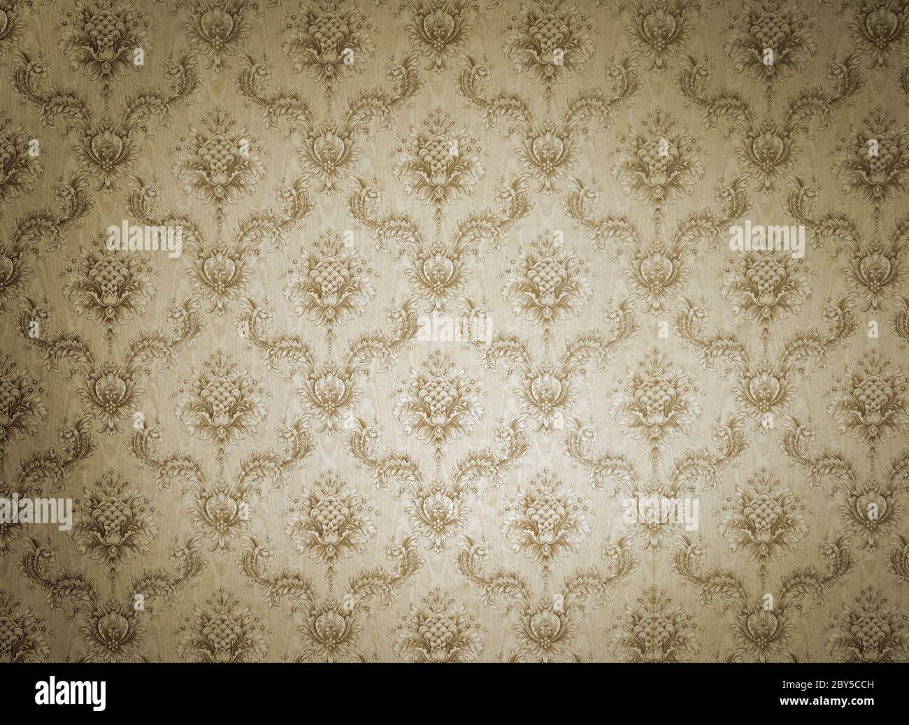 Old beige wallpaper for texture or background Stock Photo