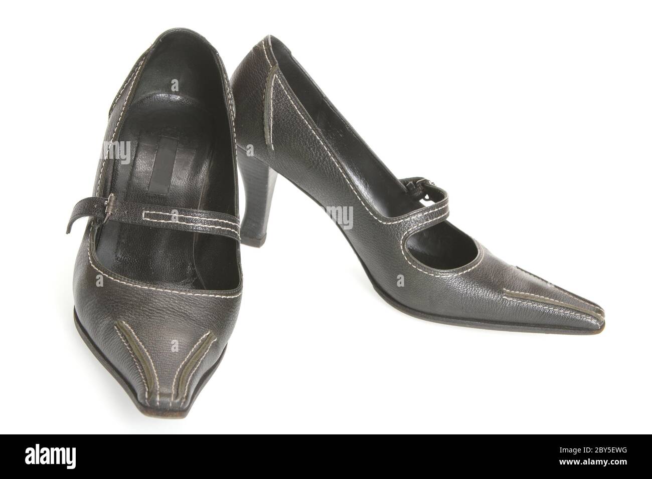 Black Feminine Loafers Stock Photo Alamy