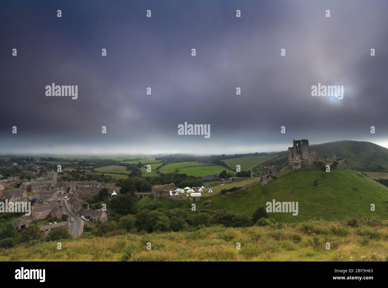 Corfe castle England Stock Photo