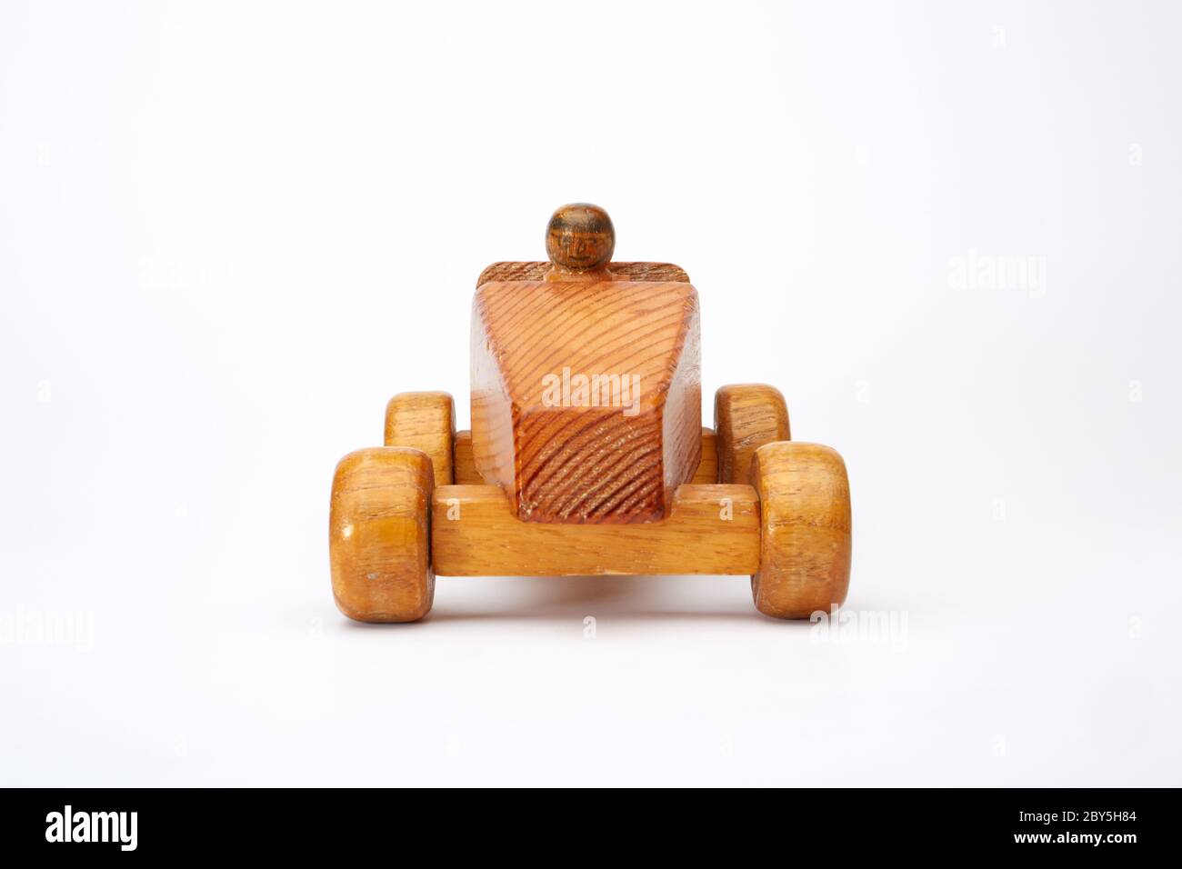 Photograph of a handmade wooden toy car with driver Stock Photo - Alamy