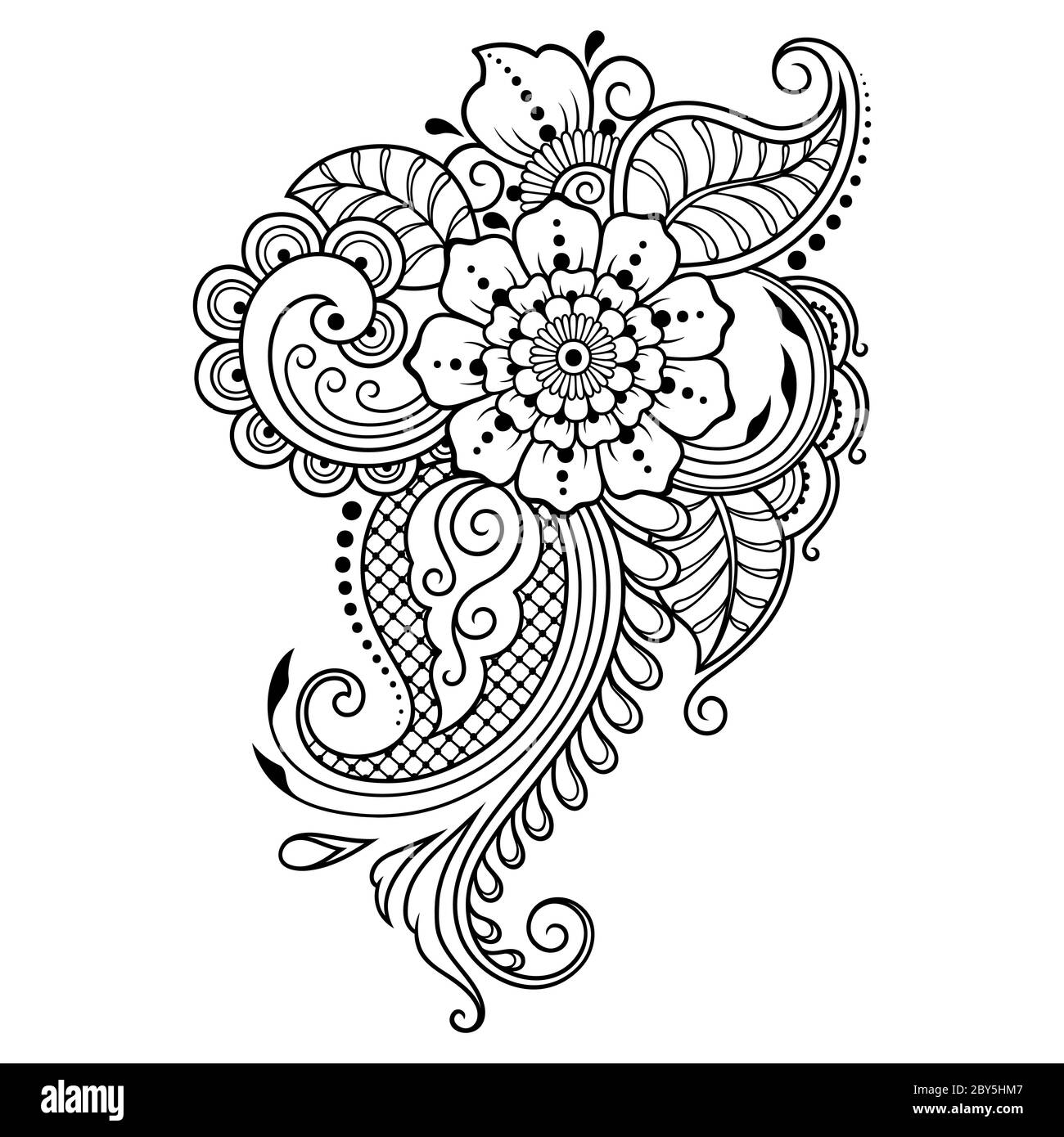 Henna tattoo flower template in Indian style. Ethnic floral paisley -  Lotus. Mehndi style. Ornamental pattern in the oriental style Stock Vector  Image \u0026 Art - Alamy, image size:1300x1390