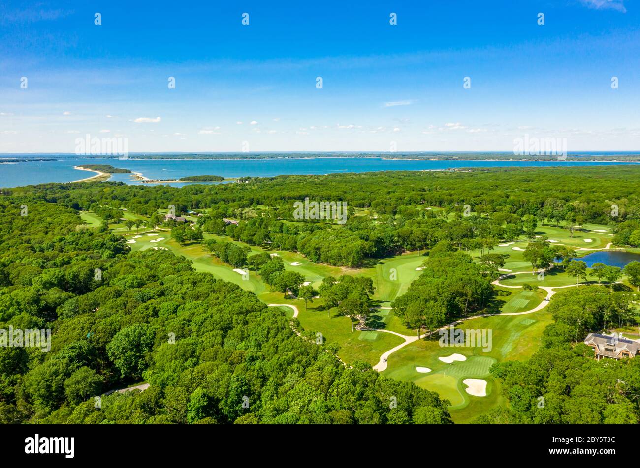 Aerial view of Noyac Golf Course in Sag Harbor, NY Stock Photo Alamy