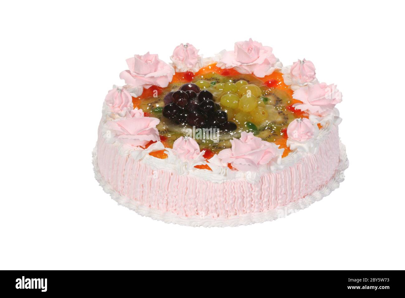 wedding sweet cake with flower Stock Photo
