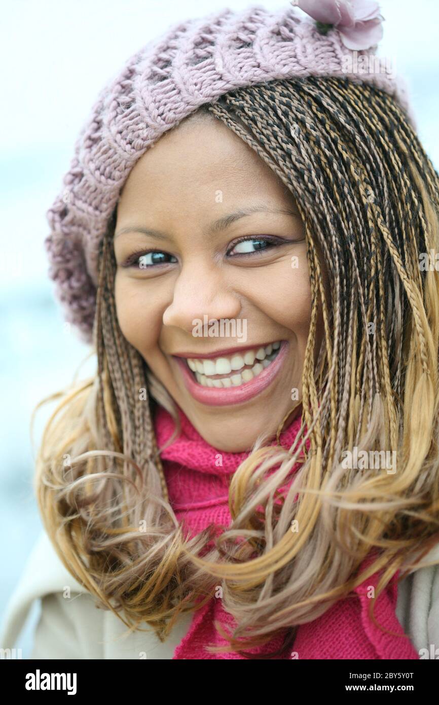 girl in purple beret Stock Photo - Alamy