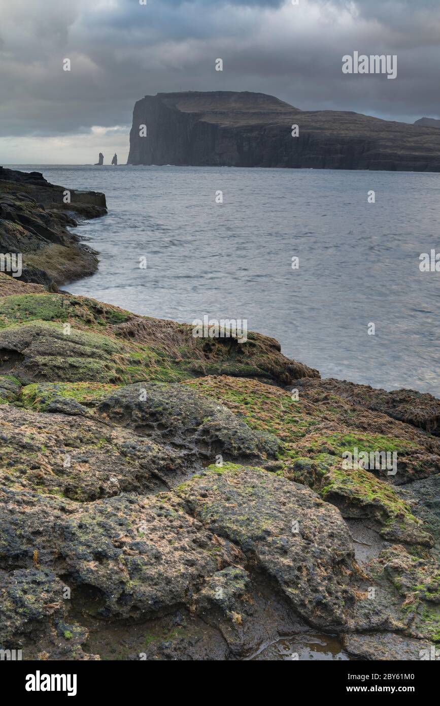 Classic Faroe Islands Scenery With Towering Cliffs Islands Mountains 