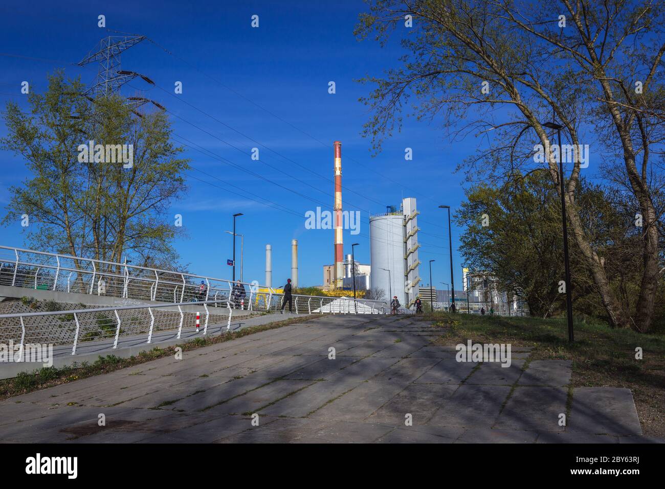 View on the Zeran Power Station in Warsaw, Poland Stock Photo