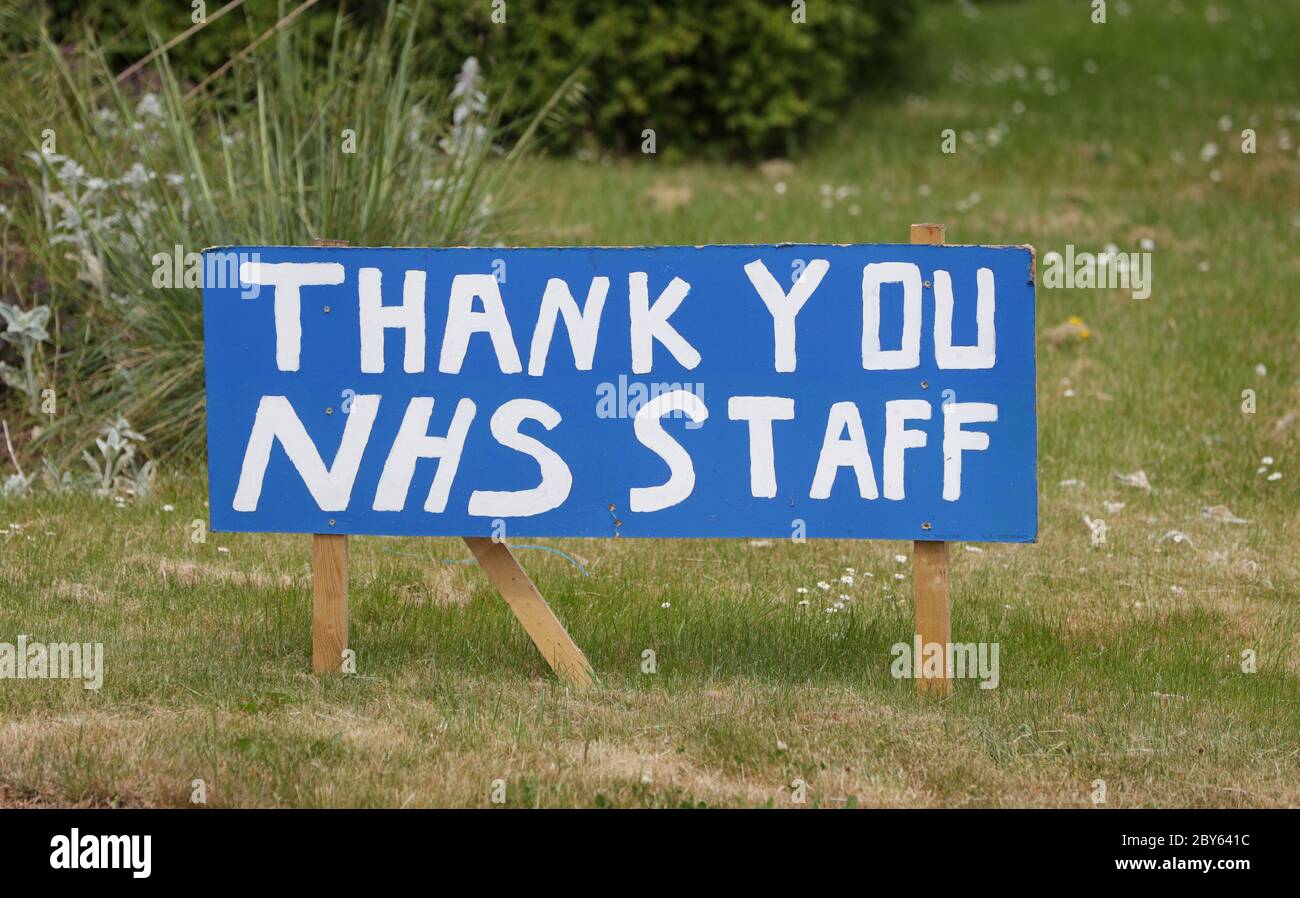 Thank You NHS signs near Worcestershire Royal Hospital. Sunday May 17 2020 Stock Photo