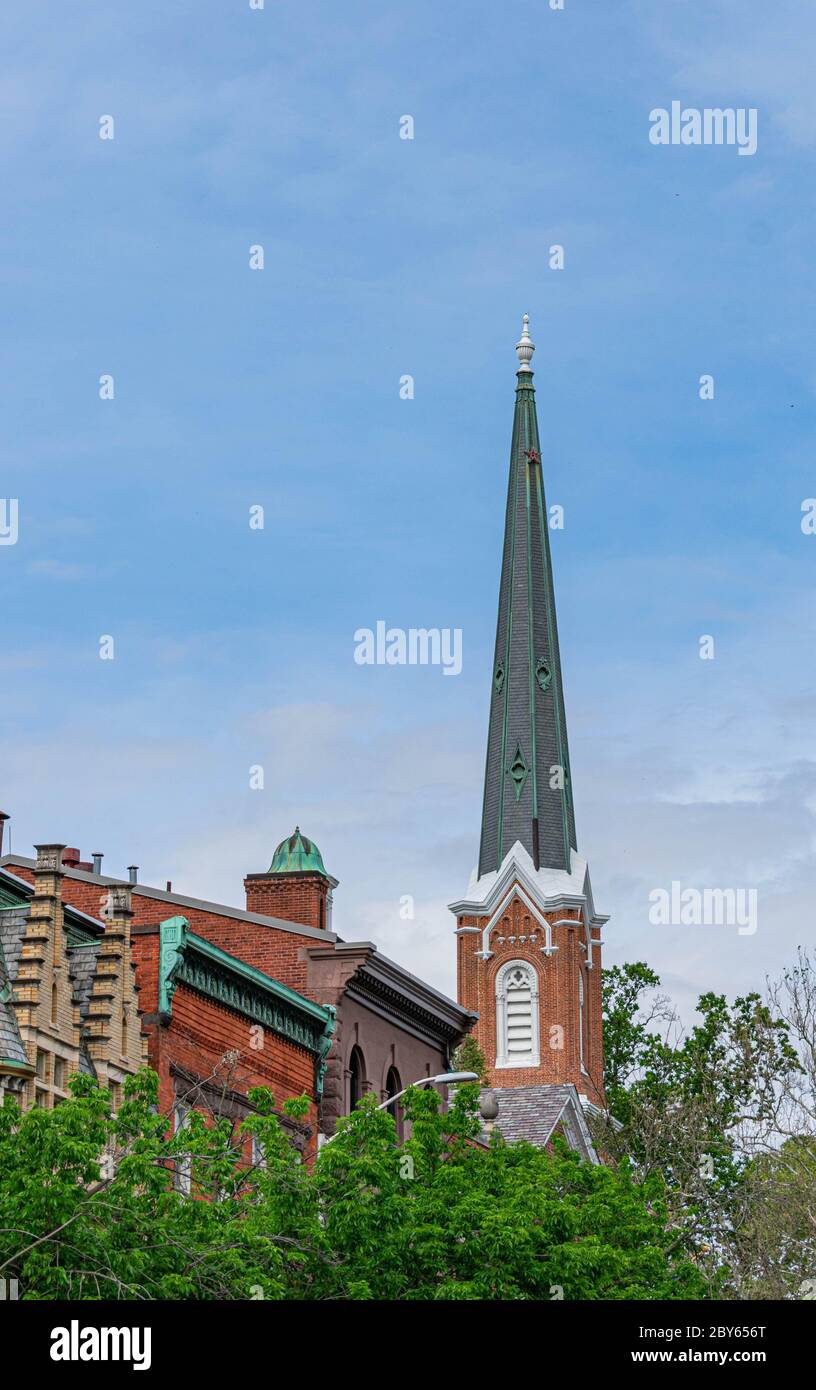 Downtown York, Pennsylvania artwork and historic buildings Stock Photo