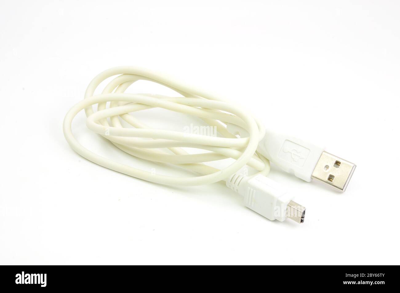 USB plugs in the form of a circle on a white background Stock Photo